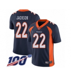 Men's Denver Broncos #22 Kareem Jackson Navy Blue Alternate Vapor Untouchable Limited Player 100th Season Football Jersey