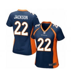 Women's Denver Broncos #22 Kareem Jackson Game Navy Blue Alternate Football Jersey