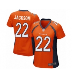Women's Denver Broncos #22 Kareem Jackson Game Orange Team Color Football Jersey