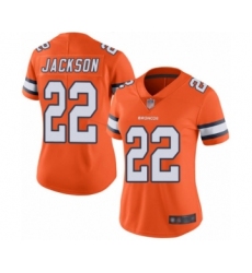 Women's Denver Broncos #22 Kareem Jackson Limited Orange Rush Vapor Untouchable Football Jersey