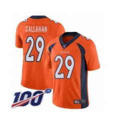 Men's Denver Broncos #29 Bryce Callahan Orange Team Color Vapor Untouchable Limited Player 100th Season Football Jersey