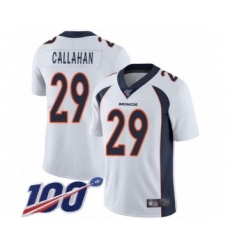 Men's Denver Broncos #29 Bryce Callahan White Vapor Untouchable Limited Player 100th Season Football Jersey