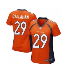Women's Denver Broncos #29 Bryce Callahan Game Orange Team Color Football Jersey