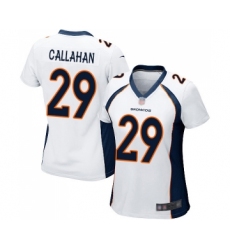 Women's Denver Broncos #29 Bryce Callahan Game White Football Jersey
