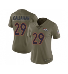 Women's Denver Broncos #29 Bryce Callahan Limited Olive 2017 Salute to Service Football Jersey