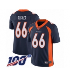 Men's Denver Broncos #66 Dalton Risner Navy Blue Alternate Vapor Untouchable Limited Player 100th Season Football Jersey
