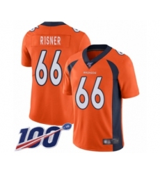 Men's Denver Broncos #66 Dalton Risner Orange Team Color Vapor Untouchable Limited Player 100th Season Football Jersey