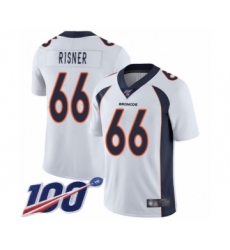 Men's Denver Broncos #66 Dalton Risner White Vapor Untouchable Limited Player 100th Season Football Jersey
