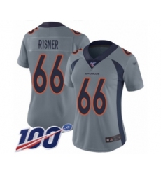 Women's Denver Broncos #66 Dalton Risner Limited Silver Inverted Legend 100th Season Football Jersey