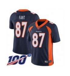 Men's Denver Broncos #87 Noah Fant Navy Blue Alternate Vapor Untouchable Limited Player 100th Season Football Jersey