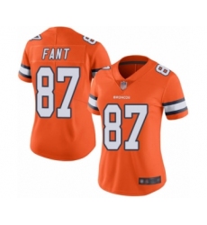 Women's Denver Broncos #87 Noah Fant Limited Orange Rush Vapor Untouchable Football Jersey