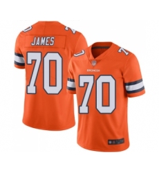 Men's Denver Broncos #70 Ja Wuan James Limited Orange Rush Vapor Untouchable Football Jersey