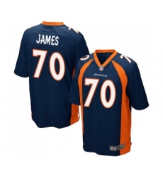 Men's Denver Broncos #70 Ja'Wuan James Game Navy Blue Alternate Football Jersey