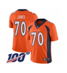 Men's Denver Broncos #70 Ja'Wuan James Orange Team Color Vapor Untouchable Limited Player 100th Season Football Jersey