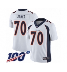 Men's Denver Broncos #70 Ja'Wuan James White Vapor Untouchable Limited Player 100th Season Football Jersey