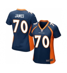 Women's Denver Broncos #70 Ja Wuan James Game Navy Blue Alternate Football Jersey