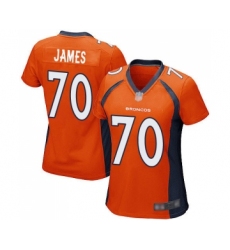 Women's Denver Broncos #70 Ja Wuan James Game Orange Team Color Football Jersey