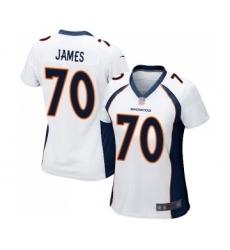 Women's Denver Broncos #70 Ja Wuan James Game White Football Jersey