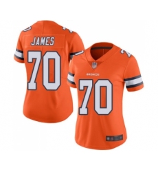 Women's Denver Broncos #70 Ja Wuan James Limited Orange Rush Vapor Untouchable Football Jersey