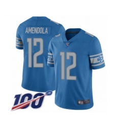 Men's Detroit Lions #12 Danny Amendola Blue Team Color Vapor Untouchable Limited Player 100th Season Football Jersey