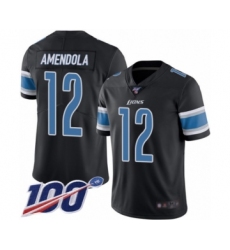 Men's Detroit Lions #12 Danny Amendola Limited Black Rush Vapor Untouchable 100th Season Football Jersey