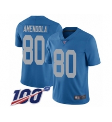 Men's Detroit Lions #80 Danny Amendola Blue Alternate Vapor Untouchable Limited Player 100th Season Football Jersey