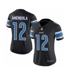 Women's Detroit Lions #12 Danny Amendola Limited Black Rush Vapor Untouchable Football Jersey