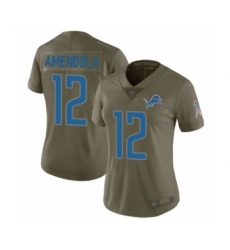 Women's Detroit Lions #12 Danny Amendola Limited Olive 2017 Salute to Service Football Jersey