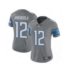 Women's Detroit Lions #12 Danny Amendola Limited Steel Rush Vapor Untouchable Football Jersey