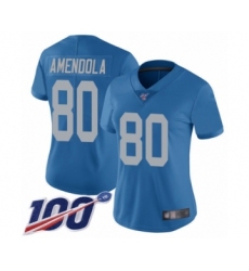 Women's Detroit Lions #80 Danny Amendola Blue Alternate Vapor Untouchable Limited Player 100th Season Football Jersey