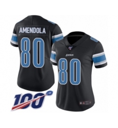 Women's Detroit Lions #80 Danny Amendola Limited Black Rush Vapor Untouchable 100th Season Football Jersey