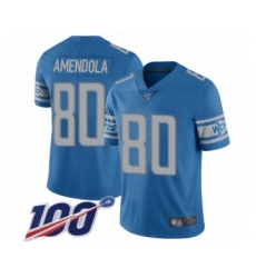 Youth Detroit Lions #80 Danny Amendola Blue Team Color Vapor Untouchable Limited Player 100th Season Football Jersey