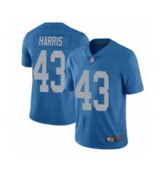 Men's Detroit Lions #43 Will Harris Blue Alternate Vapor Untouchable Limited Player Football Jersey
