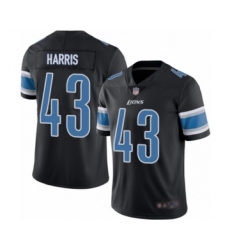 Men's Detroit Lions #43 Will Harris Limited Black Rush Vapor Untouchable Football Jersey