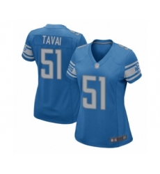 Women's Detroit Lions #51 Jahlani Tavai Game Blue Team Color Football Jersey