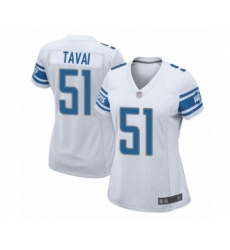 Women's Detroit Lions #51 Jahlani Tavai Game White Football Jersey