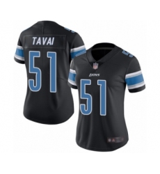 Women's Detroit Lions #51 Jahlani Tavai Limited Black Rush Vapor Untouchable Football Jersey