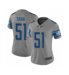 Women's Detroit Lions #51 Jahlani Tavai Limited Gray Inverted Legend Football Jersey