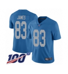 Men's Detroit Lions #83 Jesse James Blue Alternate Vapor Untouchable Limited Player 100th Season Football Jersey
