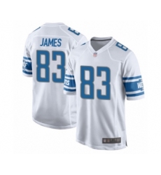 Men's Detroit Lions #83 Jesse James Game White Football Jersey