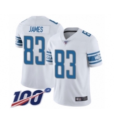 Men's Detroit Lions #83 Jesse James White Vapor Untouchable Limited Player 100th Season Football Jersey