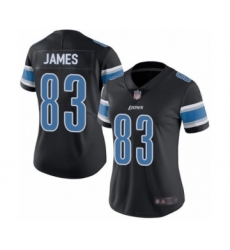 Women's Detroit Lions #83 Jesse James Limited Black Rush Vapor Untouchable Football Jersey