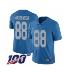 Men's Detroit Lions #88 T.J. Hockenson Blue Alternate Vapor Untouchable Limited Player 100th Season Football Jersey