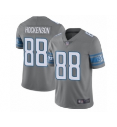 Men's Detroit Lions #88 T.J. Hockenson Limited Steel Rush Vapor Untouchable Football Jersey