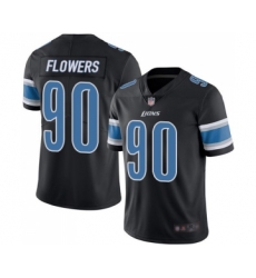 Men's Detroit Lions #90 Trey Flowers Limited Black Rush Vapor Untouchable Football Jersey