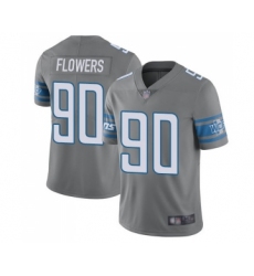 Men's Detroit Lions #90 Trey Flowers Limited Steel Rush Vapor Untouchable Football Jersey