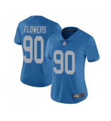 Women's Detroit Lions #90 Trey Flowers Blue Alternate Vapor Untouchable Limited Player Football Jersey