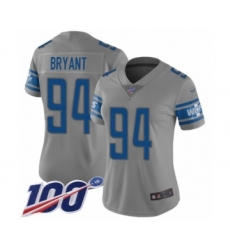 Women's Detroit Lions #94 Austin Bryant Limited Gray Inverted Legend 100th Season Football Jersey