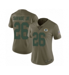 Women's Green Bay Packers #26 Darnell Savage Jr. Limited Olive 2017 Salute to Service Football Jersey