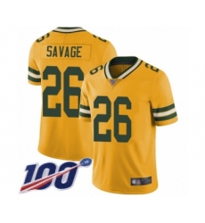 Youth Green Bay Packers #26 Darnell Savage Jr. Limited Gold Rush Vapor Untouchable 100th Season Football Jersey